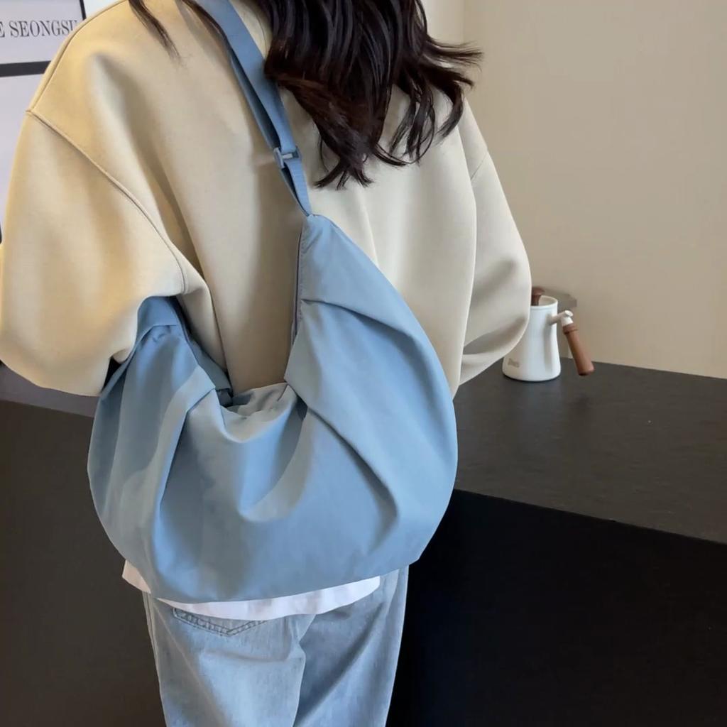 Large Capacity Tote Bag Solid Color Women's Shoulder Crossbody Bag
