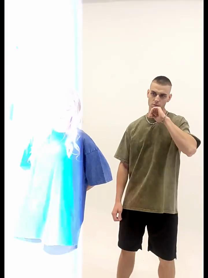S-5XL 240gsm Cotton Retro T-shirt Drop-shoulder Sleeve Men Women Vintage Short-sleeve T Shirts Solid Color Hip Hop Loose Tees