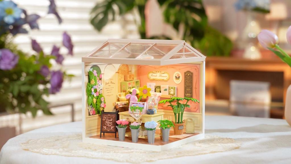 ROBOTIME Rolife 3D Puzzle Super Creator Fresh Flower Shop DIY Miniature House (DW017B) | 1:24 Scale