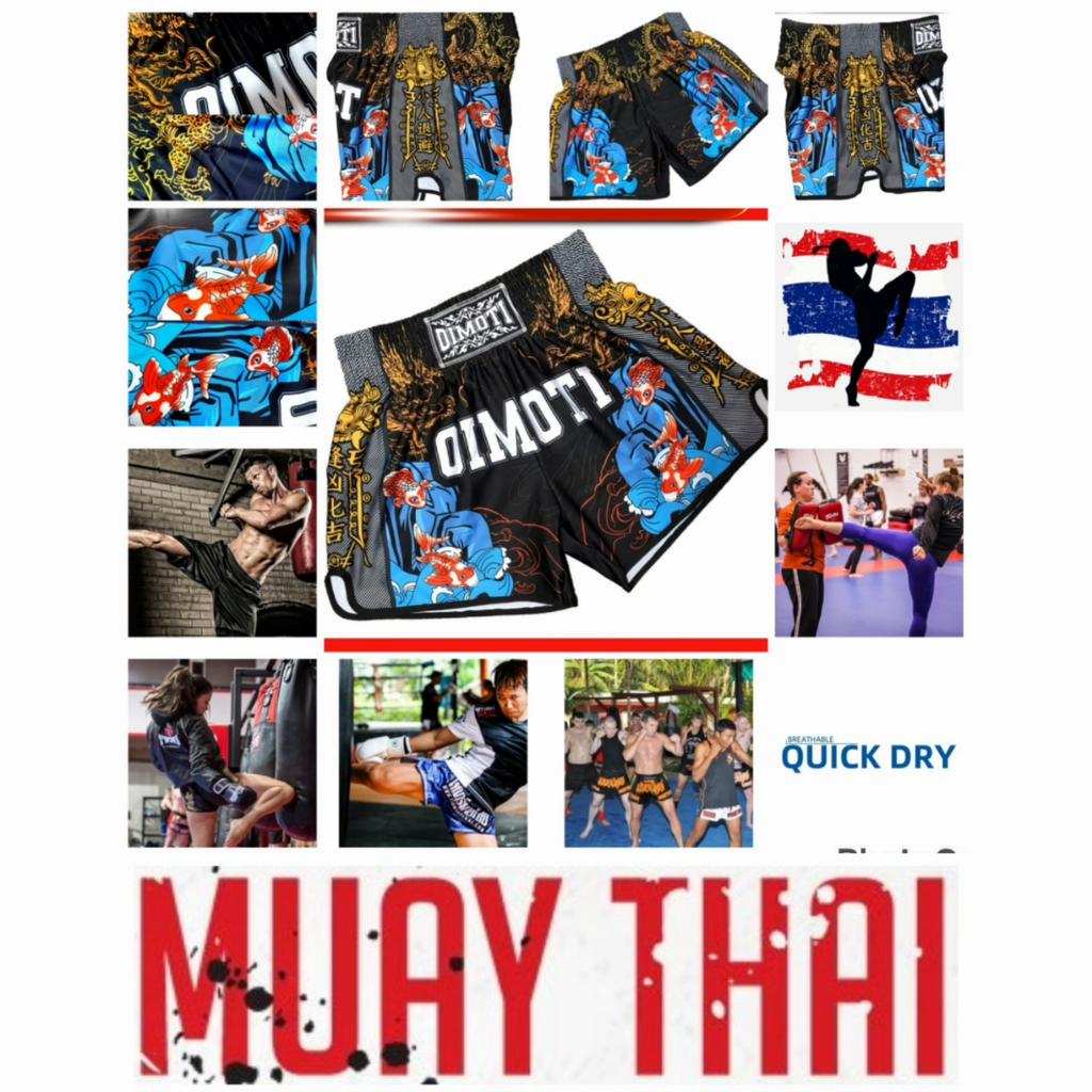 Muay Thai Kickboxing Boxing MMA UFC Chinese Carp Fish Casual Shorts Gym Sport Unisex Men Women Workout Quick Dry Print Elastic High Waist Training