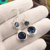 London Blue Topaz Gemstone 925 Solid Silver Handmade Jewelry Engagement Earrings EE-160-5