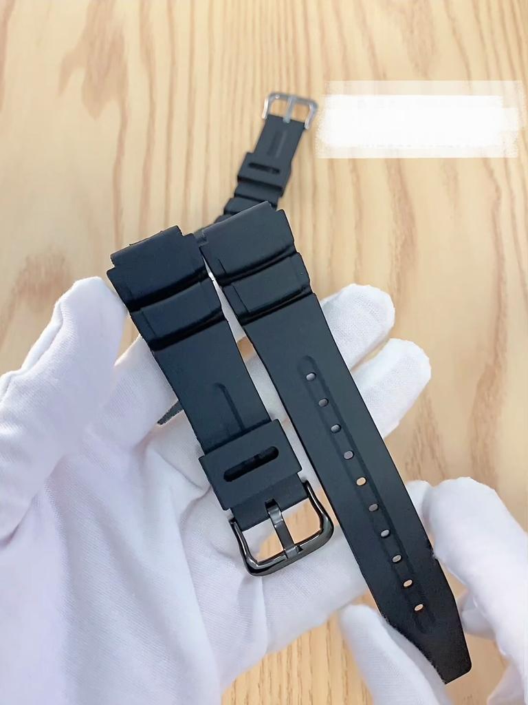 Resin Rubber Replacement Watch Band for Casio DW-290 DW-340 AD-300 Men Black Sport Waterproof Silicone Bracelet Strap 19mm