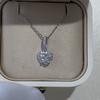 Vinregem 100% 925 Sterling Silver VVS1 3EX D Color 1.2CT 7MM Heart Cut Real Moissanite Diamond Gemstone Pendant Necklace Fine Jewelry GRA