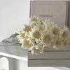 Decorative Fake Flowers Simulated Snow Lotus Artificial Flower Realistic Faux Silk Bouquet with 6 Indoor Full Blooms for Vase Floral Arrangement
