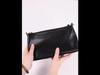 ZOOLER Crossbody-Tasche aus Narbenleder, Umhängetasche, Multifunktionale Clutch, Schwarz