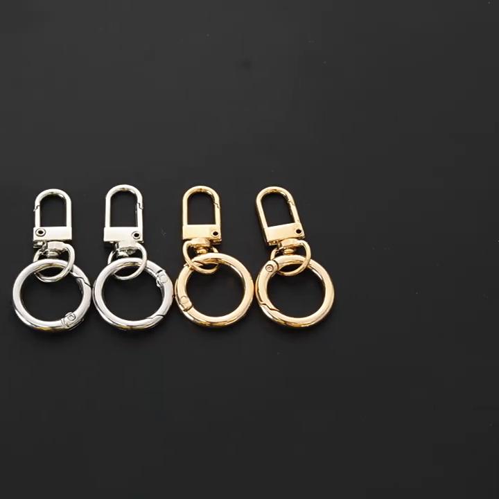 Yogodlns 10pcs Zinc-Alloy Keychain Hook with Key Ring Bag Clip Hook with Spring Ring for Lanyard Making DIY Crafts Keychain