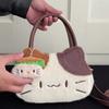 Threecolor Cat Cartoon Plush Shoulder Bag For Daily Use With Storage Capacity