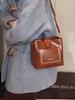 Vintage Simple PU Leather Bucket Crossbody Bags for Women Luxury Designer Handbag Lady Wide Strap Shoulder Bag