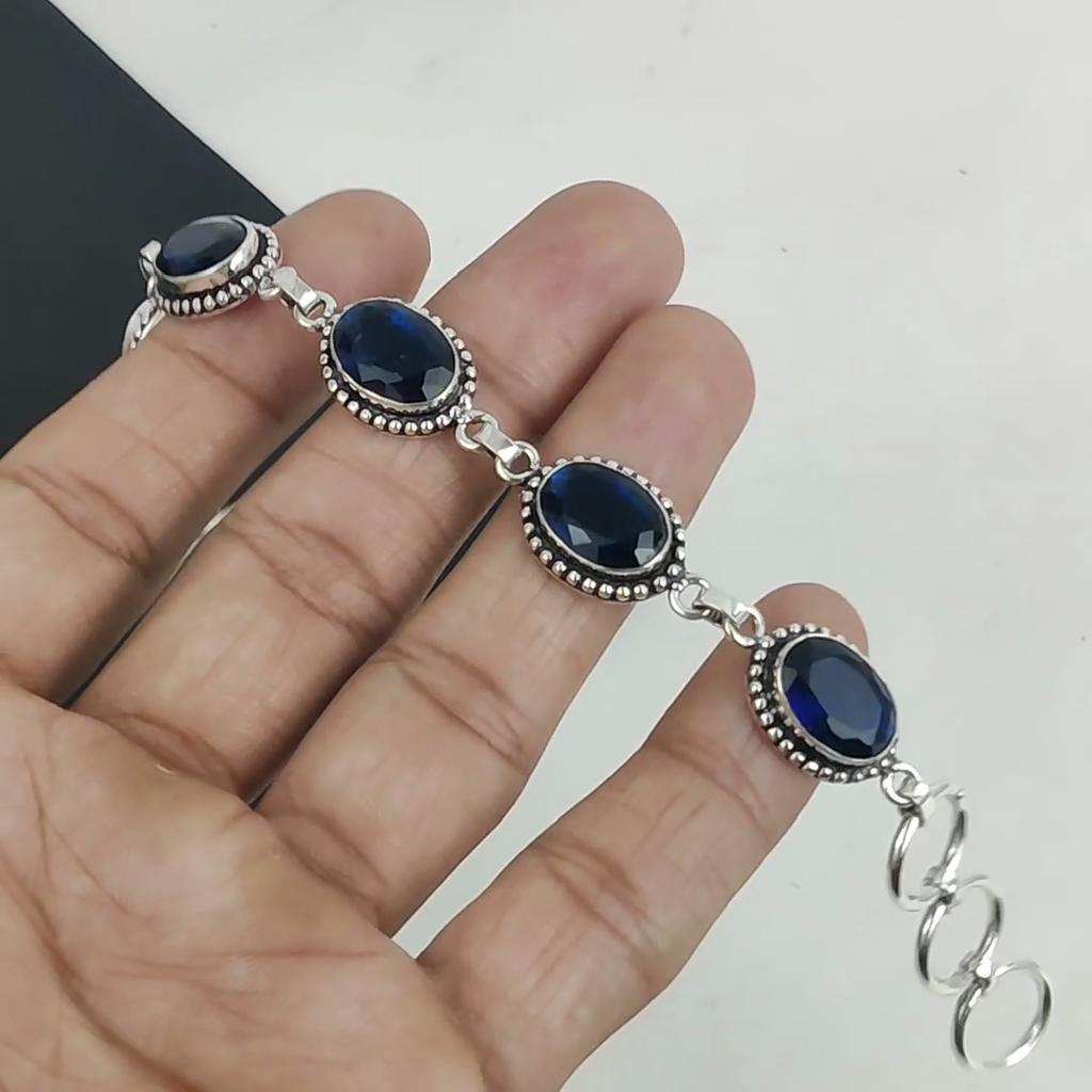 Brățară uimitoare din argint 925, cuarț roz, lucrată manual, brățară din cuarț roz pentru soție, cadou unisex pentru Ziua Mamei