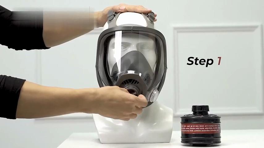 Gaz Maskeleri Hayatta Kalma Nükleer ve Kimyasal, 40mm Aktif Karbon Filtreli ve P-A-1 Filtreli Gaz Maskesi, Taktik Tam Yüz Solunum Maskesi