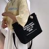Women Canvas Tote Bag Large Capacity Shoulder Crossbody Bag Casual Letter Print Handbag Rope Handle Shopping Travel Tote