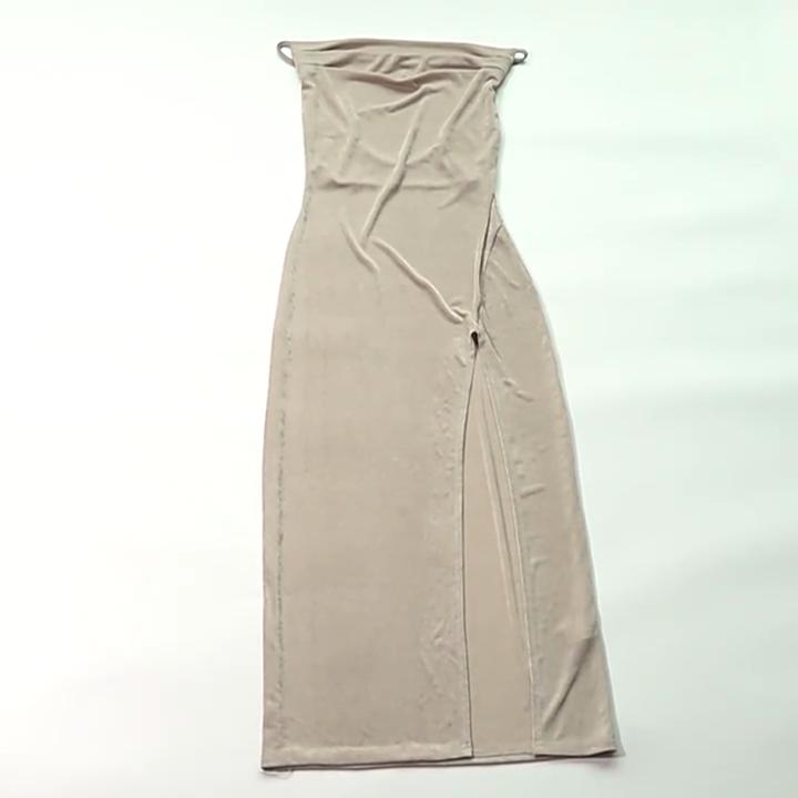 Side Slit Slim High Waist Sundress Women Summer Vacation Beach Sexy Backless Dresses Womens Solid Bodycon Elegant Evening Dress Lady Clubwear