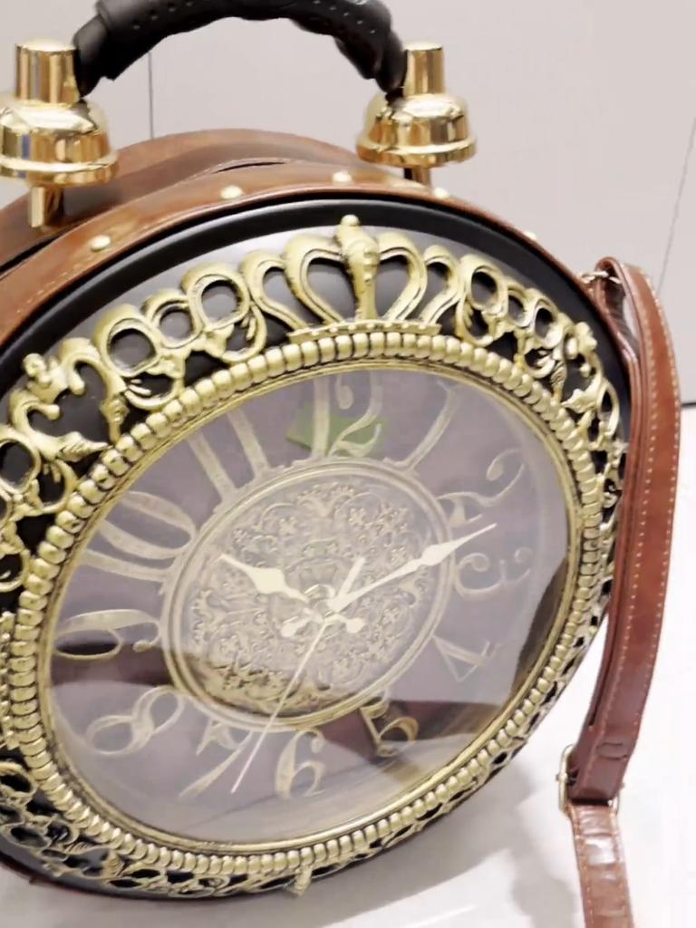 Luxury Designer Purses and Handbags Shoulder Bags funny clock-shaped bag funny Women's round bag pu leather Woman's bag