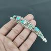 Türkis 925 Sterlingsilber Armband Tibetisches Silber Armband Handgefertigtes Armband Asiatischer Nepal Schmuck Böhmisches Statement Armband Baho Charm Schmuck