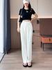 New Women's Suit Pants Spring Summer High Waist Draped Loose Wide Leg Pants Plus Size Casual Pants