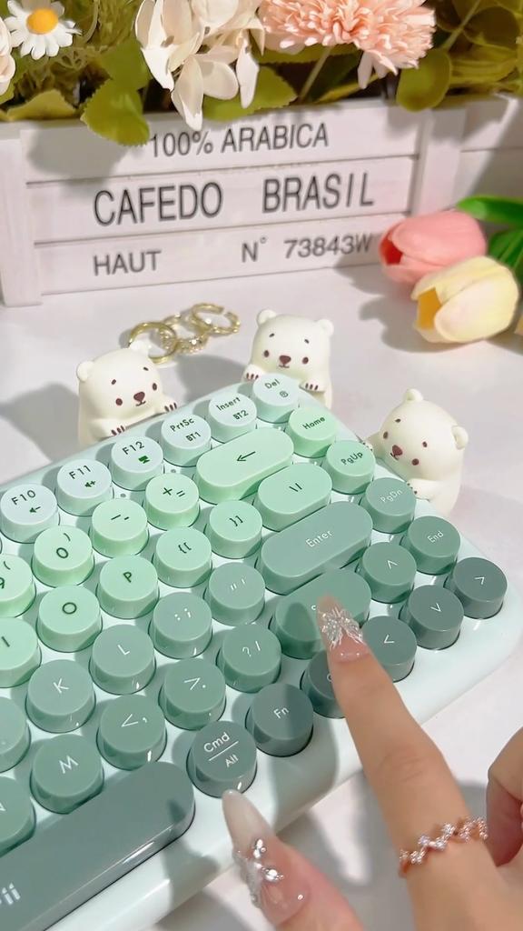 Mofi  Dual - Mode Wireless Bluetooth Keyboard: USB - Enabled, with Mechanical - Feel, for Mobile Phones  Anni