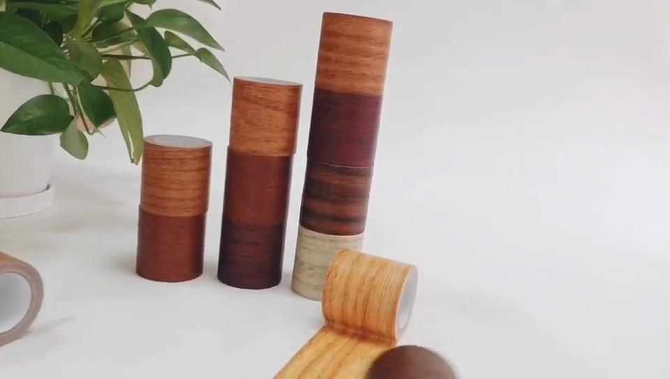 5.7cm Realistic Wood Grain Repair Adhensive Duct Tape Floor Furniture Renovation Skirting Line Sticker Home Decoration