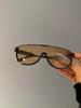 Fashion Large Frame One-piece Lenses Sunglasses Women's Brown Street Shot Couple Sunglasses Trend