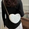Yogodlns Fashion Spider Web Heart Shaped Shoulder Bag Women Chain Crossbody Bag Korean Personalized Mini Women's Handbag Lipstick Purse