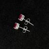 Natural Ruby Pink 7.35 Ct CERTIFIED 925 Sterling Silver Square Earring For Her