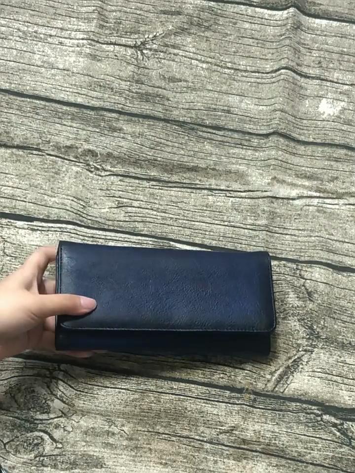 Johnature Retro Genuine Leather Women's Wallet Long Hand Bag Natural Cowhide Solid Color Phone Purse Card Holder