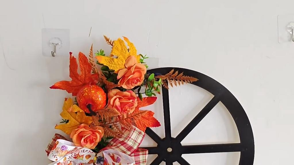 42cm Autumn decorative wreath, Harvest festival thanksgiving festival decor garland, front door hanging wreath, pumpkin Maple leaf artificial flowers