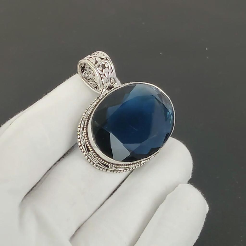 Indicolite Pendant, 925 Sterling Silver Handmade Jewelry, Indicolite Silver Pendant, Party Wear Jewelry For Women's, Pendant New Year Gift