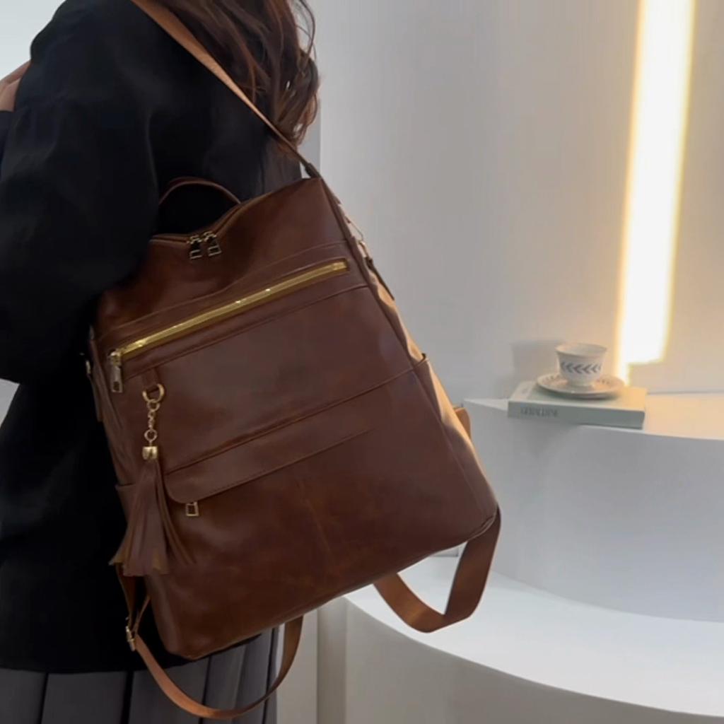 Women's Tassel Backpack Computer Bag Large Capacity Travel Backpack