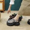 Johnature Round Toe Woven Breathable Hollow-out Thick Soled Sandals Casual Versatile Women's Platform Shoes