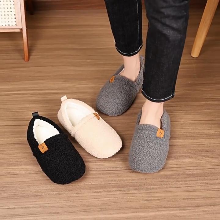 Indoor Warm Home Cotton Shoes, Anti Slip Warm Cotton Slippers, Winter Thick Confinement Shoes