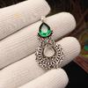 Chrome Diopside Gemstone Silver Pendant 1.8" For Birthday Gift 925 Sterling Silver Jewelry CP-45-3