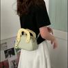 Simple Color Blocked Flower Decoration Women Casual Shoulder Bag For Outing And Casual Style
