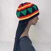 Nuovo cappello in maglia con trecce finte per travestimento, cappello autunnale e invernale con colori giamaicani, cappello reggae per cosplay di Halloween