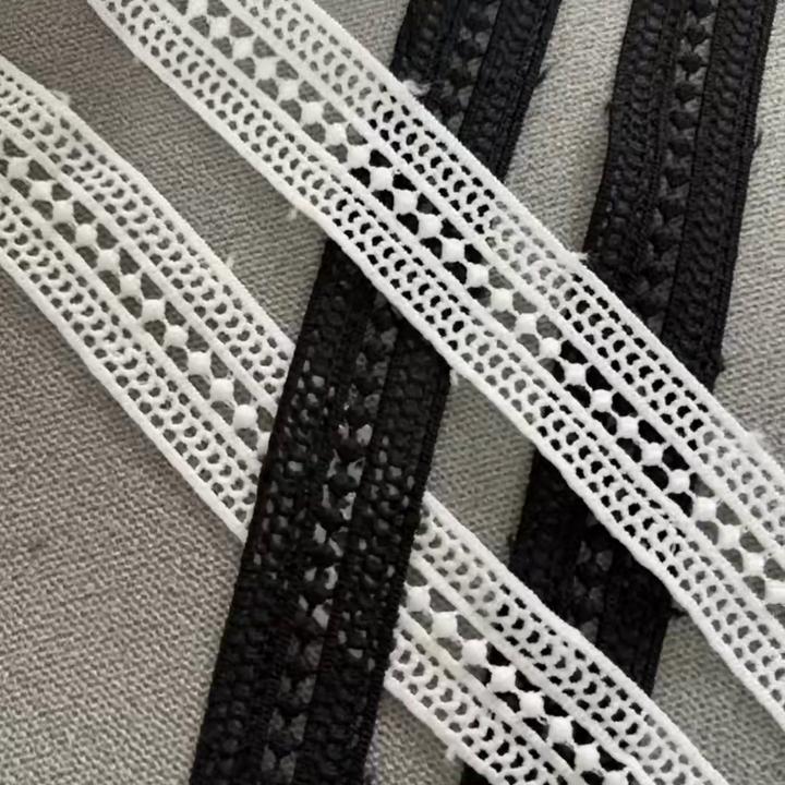 5m/16.4ft Each Pack Lace Sewing Trims Black White Curve Ribbons Clothes Fabric Curtain HandMade DIY Crafts Accessory Sewing Hat Gifts Decoration