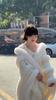 Fashion Women's Atmosphere Autumn and Winter Fur Collar Cape Shawl Loose Women's Knitted Shawl Jacket with Cape Women's Coat
