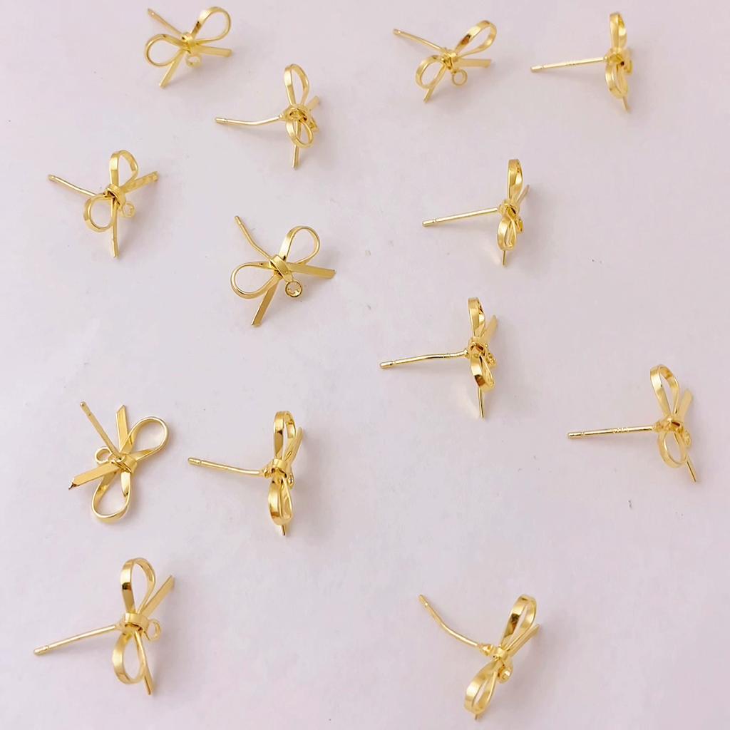 Copper Bow Tie Earrings for DIY Jewelry Making Women Earring 1 Pair
