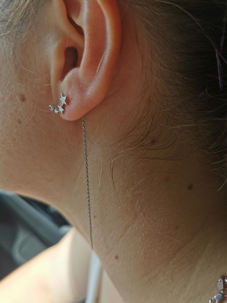 Piercing per orecchio a forma di stella in argento sterling con zirconi cubici: piercing alla cartilagine - Italia