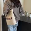 Letter Print Canvas Bag Women's Large Capacity Casual Shoulder Bag Student Class Commuter Tote Bag
