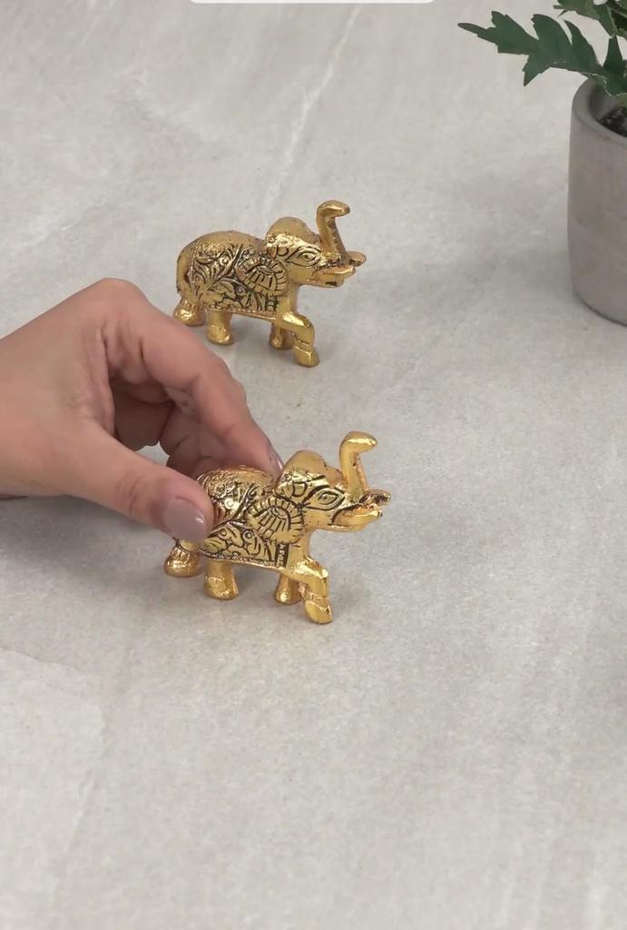 Proboscide d'elefante sollevata Pezzo da esposizione Oggetti Decorativi statuetta per Decorazione della Casa - Oggetti Decorativi per Diwali per Decorazione della Casa