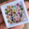 Round Cut Natural Tourmaline 3 MM Size Gemstone, 10 Pcs Multi Tourmaline Lot, Loose Gemstone Lot, October Birthstone For Making Jewelry.