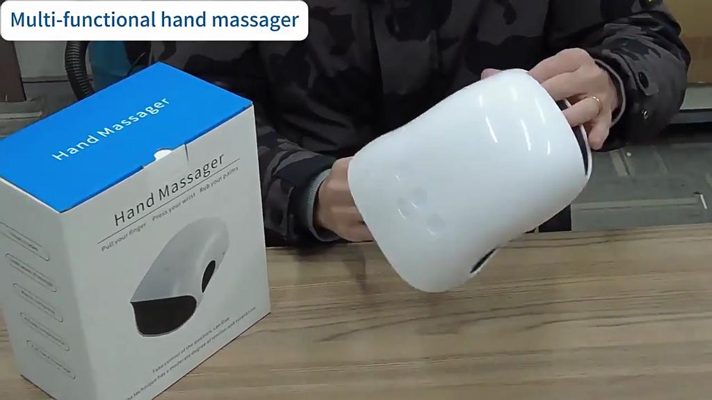 Masseur Mains à Compression d'Air 3D avec Chauffage - Soulagement de la Douleur aux Doigts/Paume/Poignet, Thérapie Chauffante Réglable
