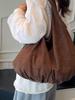 Yogodlns New Suede Tote Bag Women's Retro Matte Shoulder Bag High-end Large-capacity Commuting Versatile Shopper Handbags