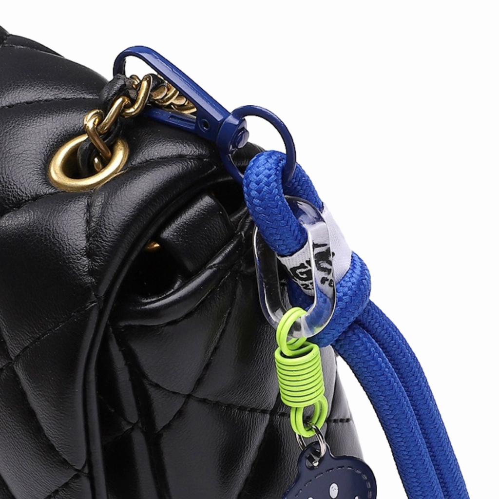 Alloy+nylon Woven Smiley Face Keychain For DIY Bag Accessories