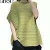 2023 sommer Neue frauen Kleidung Stehkragen Einfarbig Plissiert Batwing Ärmel Pullover Tops Frauen Bequeme Lose T-shirt