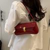 Yogodlns Women's Vintage Solid Color Smooth Texture Shoulder Bag Elegant PU Leather Flap Small Underarm Bag  for Dating, Outings, Parties