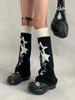Star Kitten Knitted Woolen Pile Socks for Women White Sock-like Warm Mid-calf Socks