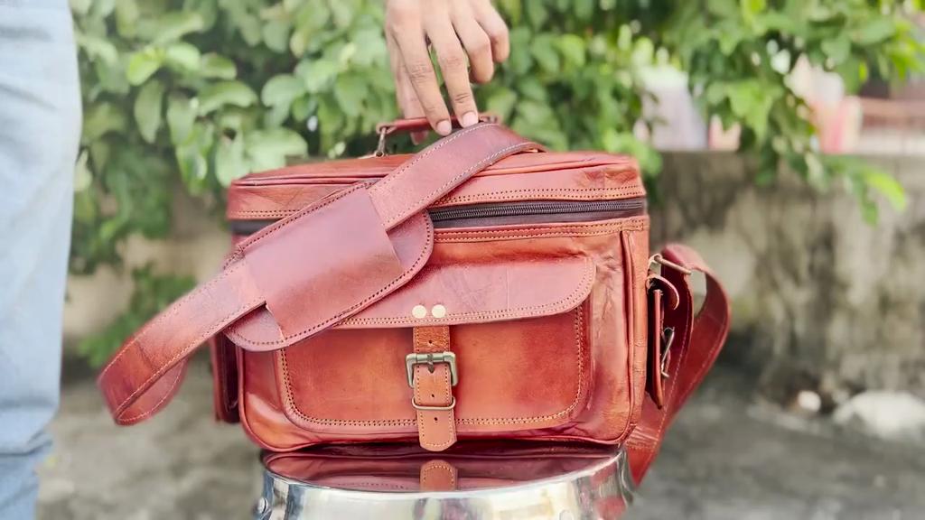 Leather Camera Bag, Personalised DSLR Camera Bag, Camera Satchel Bag, Vintage Shoulder Bag For Nikon, Canon, Sony Womens Day Gift