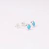 LeCalla S925 Sterling Silver Jewelry Stud Earrings for Teens and Women (4 MM Turquoise Round)