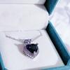 BELLA BOX Luxusní náhrdelníky s přívěskem srdce pro ženy Fialové módní svatební zásnubní šperky