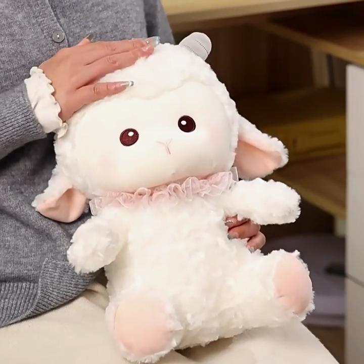 Year of Sheep Mascot Plush Toy, Cute Lucky Sheep Stuffed Doll, Soft Blessing Sheep Plushie for Festival Gift Home Decor